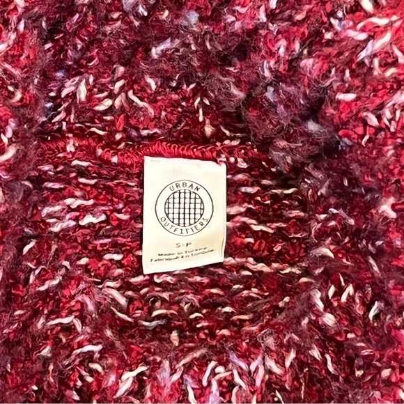 Urban Outfitters Chunky Oversized Turtleneck Sweater. Red Pink Size S #976 - Picture 6 of 7